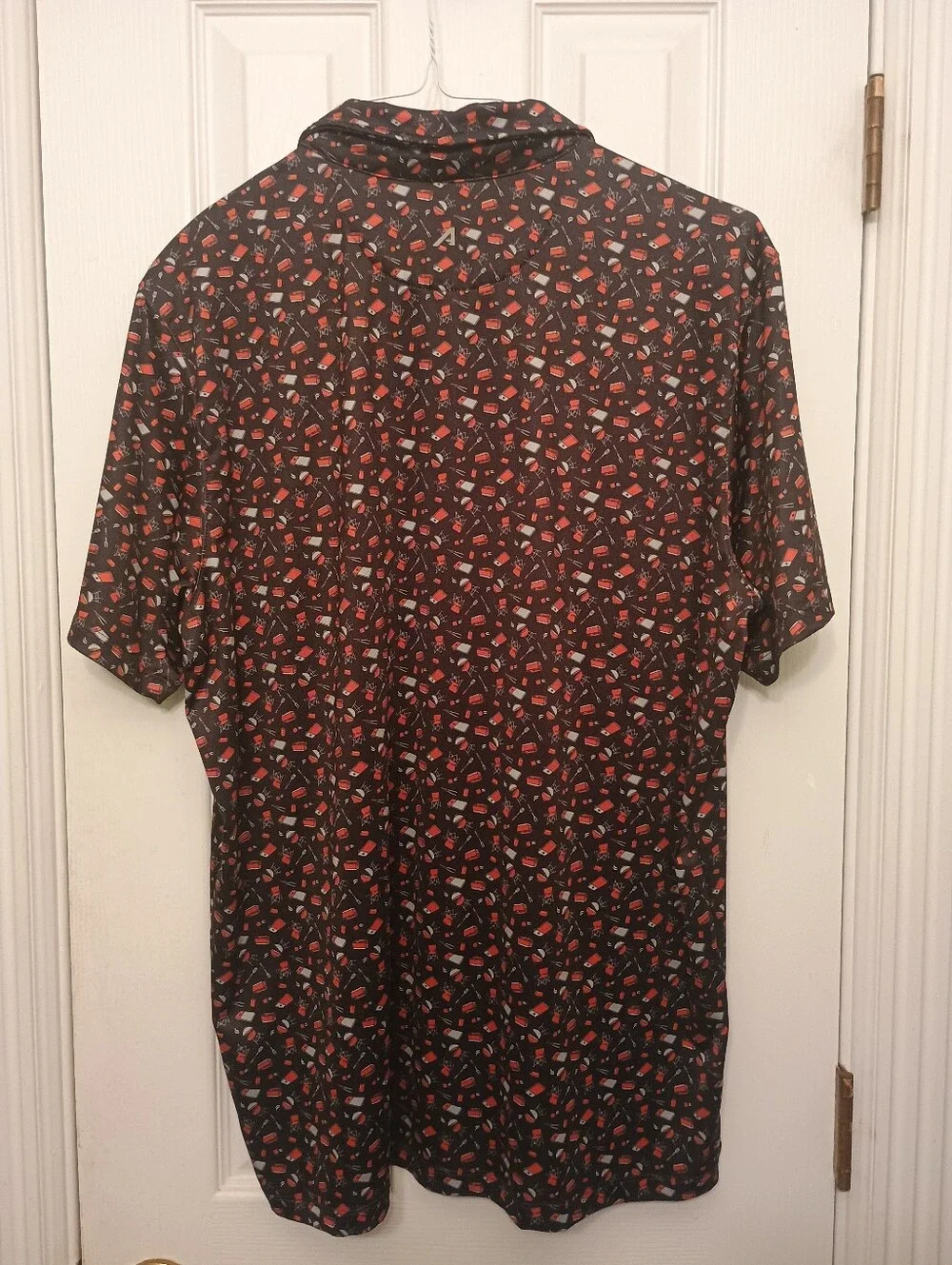 Antigua Men's Black & Orange Bengals Logo Tailgate Polo Shirt Size Large See